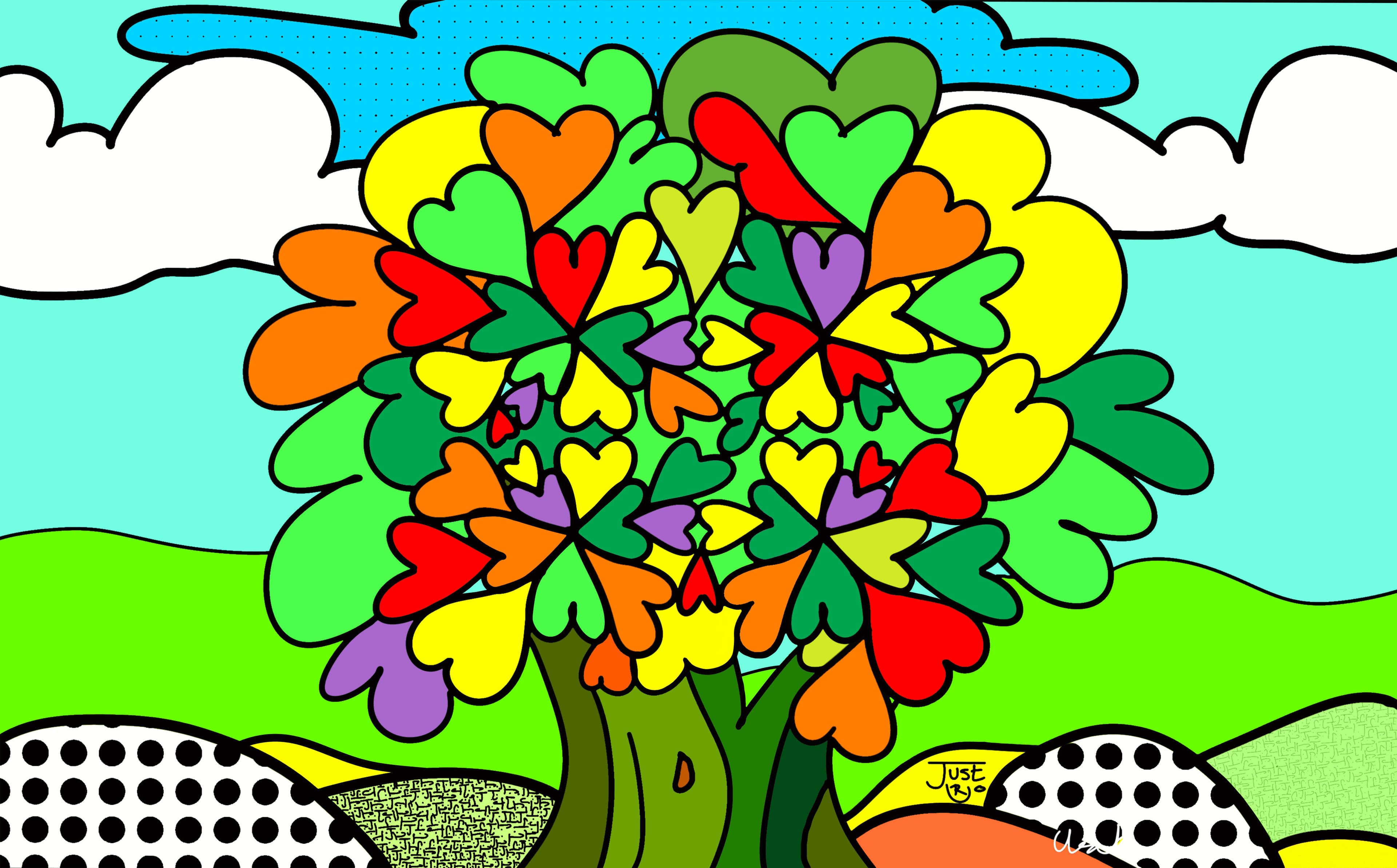 Colorfully new garden framed in black