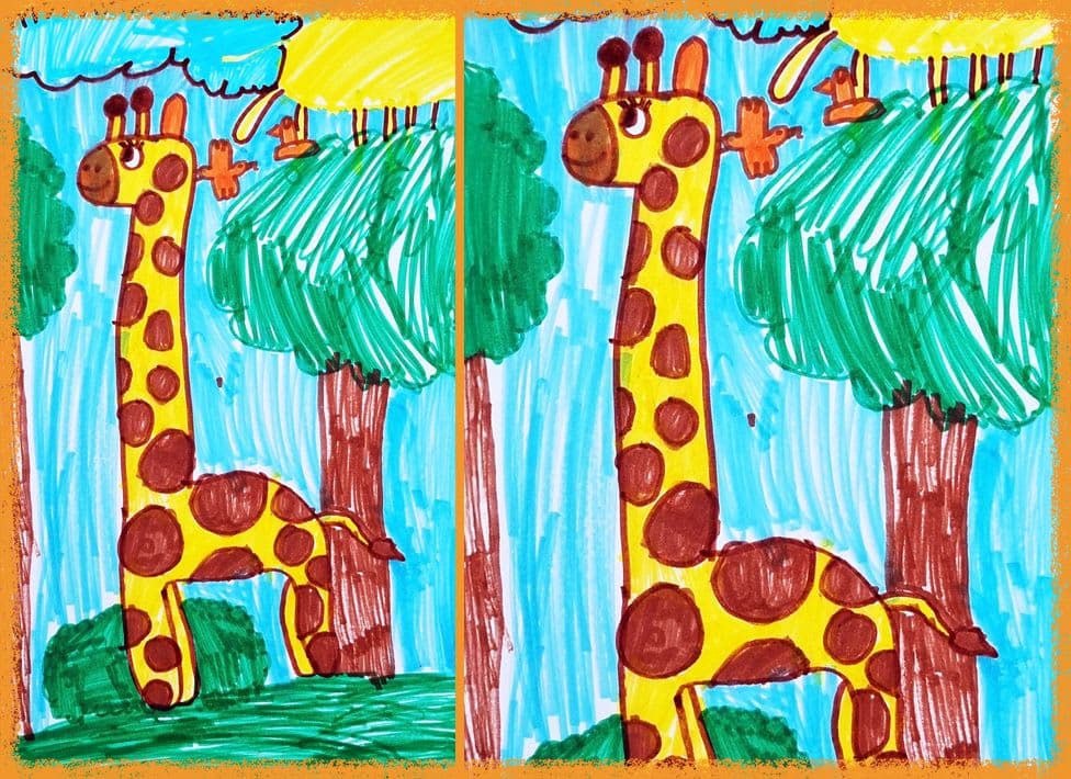La girafe et les oiseaux