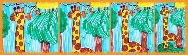 La girafe et les oiseaux
